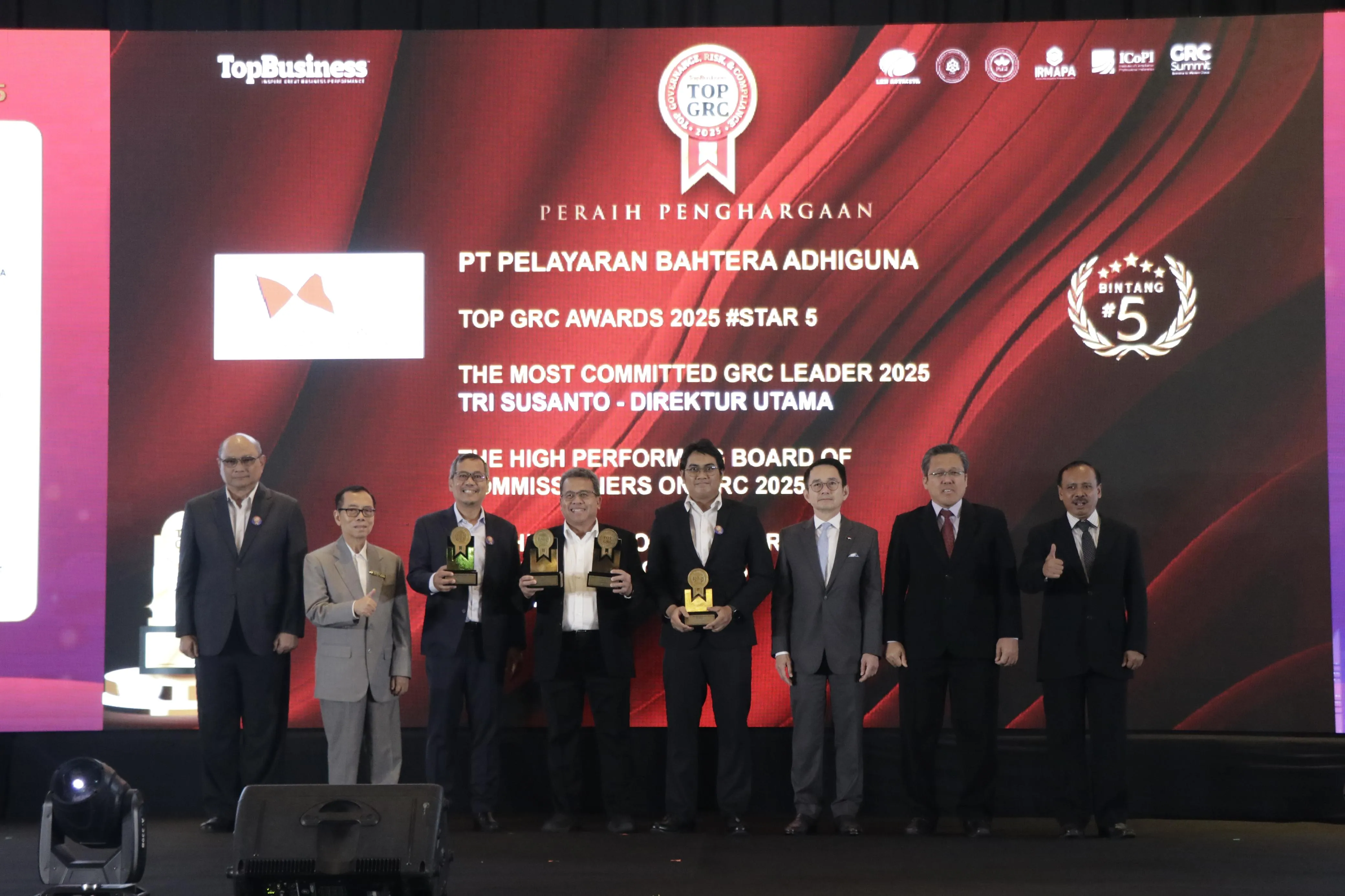 PT Pelayaran Bahtera Adhiguna Raih Penghargaan di TOP GRC Awards 2025