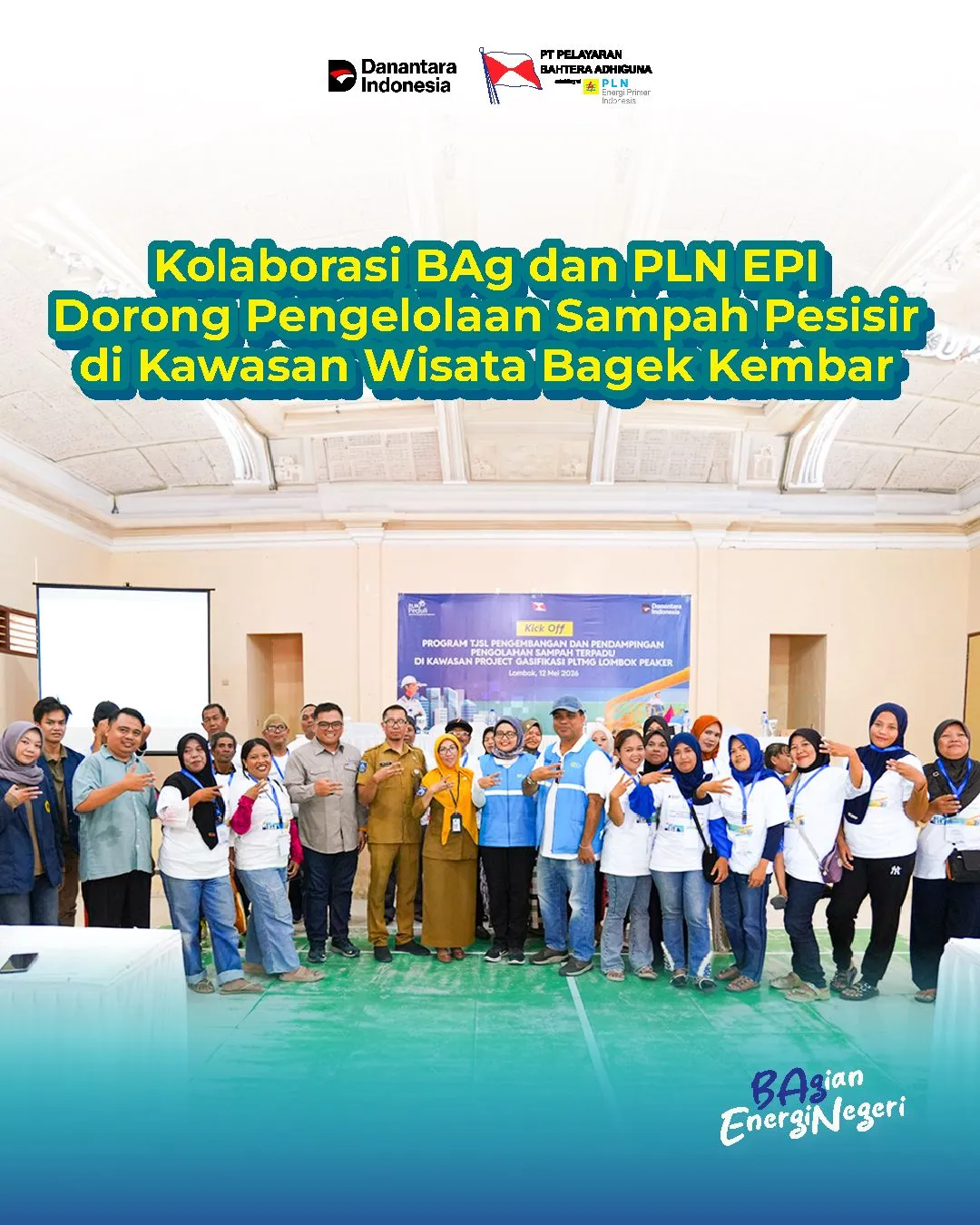 Kolaborasi BAg dan PLN EPI Dorong Pengelolaan Sampah Pesisir di Kawasan Wisata Bagek Kembar