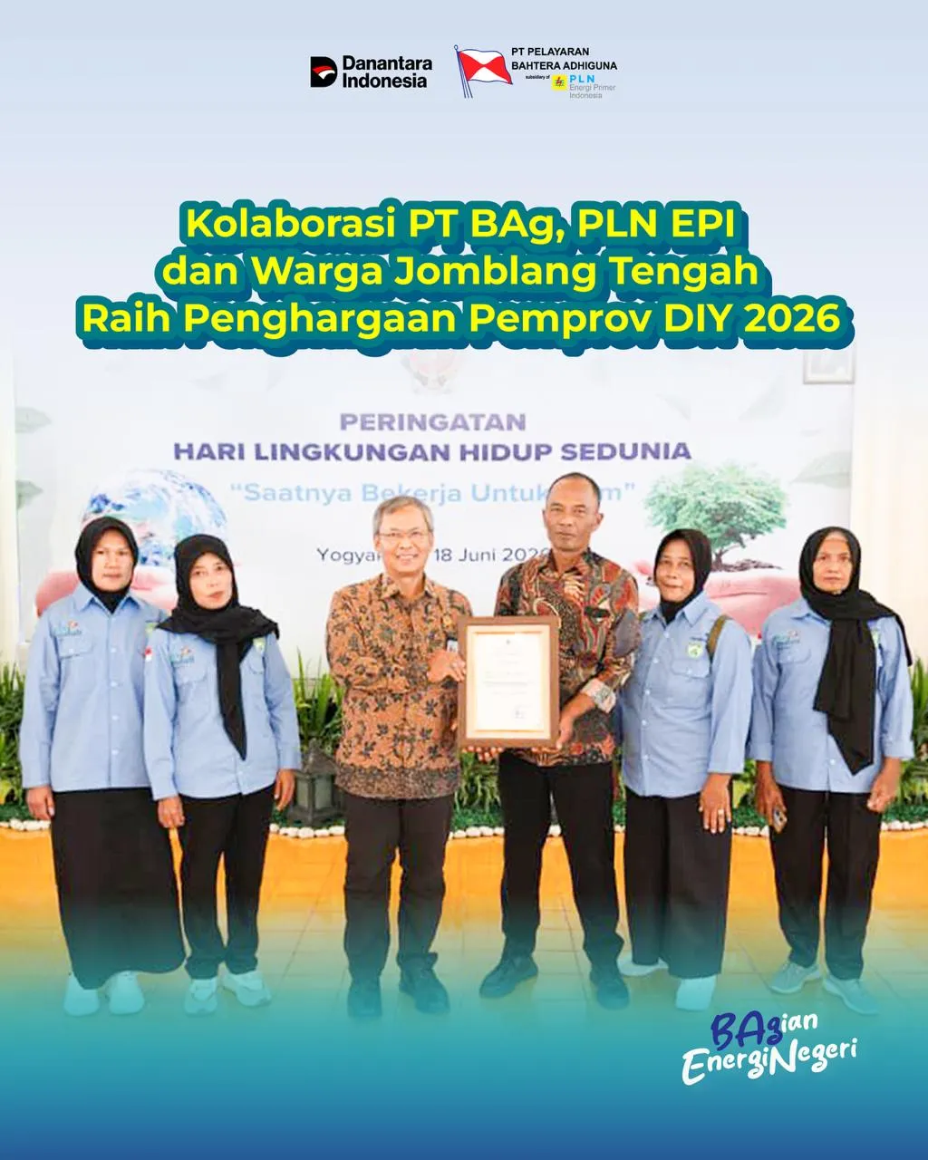 Kolaborasi PT BAg, PLN EPI, dan Warga Jomblang Tengah Raih Penghargaan Pemprov DIY 2026